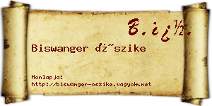 Biswanger Őszike névjegykártya
